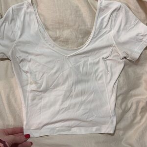 Lululemon White Scoop Neck Top